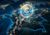 Colombia da un salto en infraestructura financiera digital: Twin lanza COLt, el peso colombiano onchain Map of Colombia with glowing city lights and virtual currency network connections